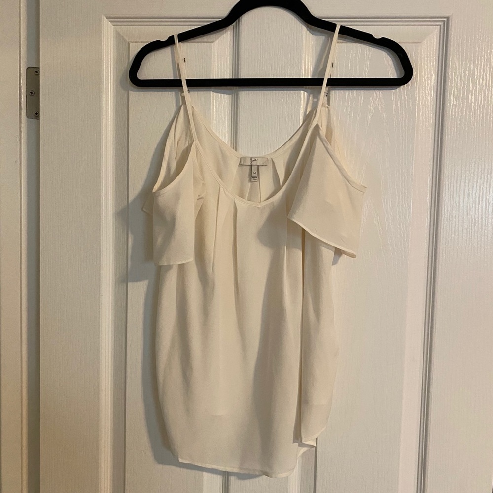 Joie silk off the shoulder blouse- ivory M